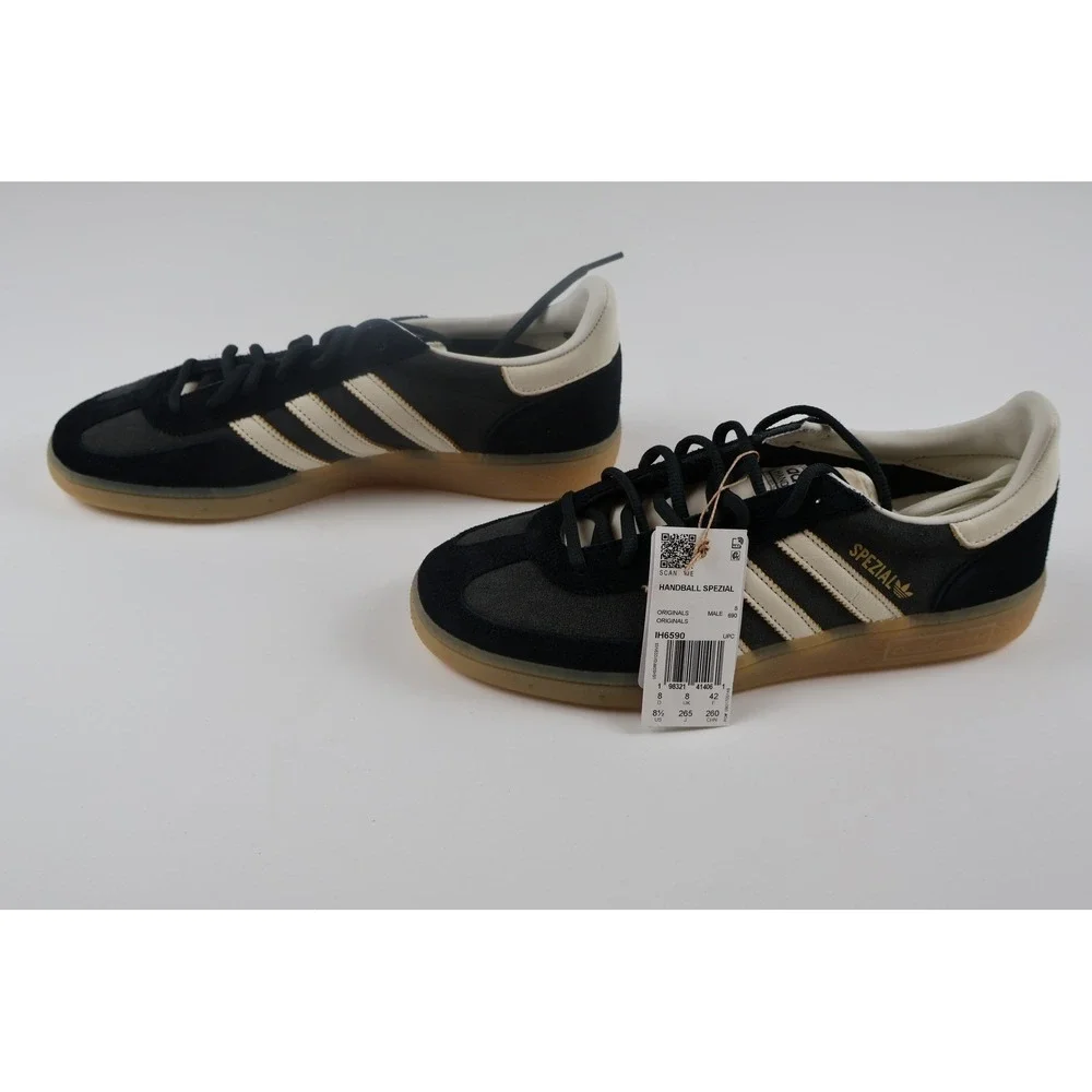 Adidas Mens Shoes Handball Spezial Carbon White Black 8.5 Suede NWT IH6590